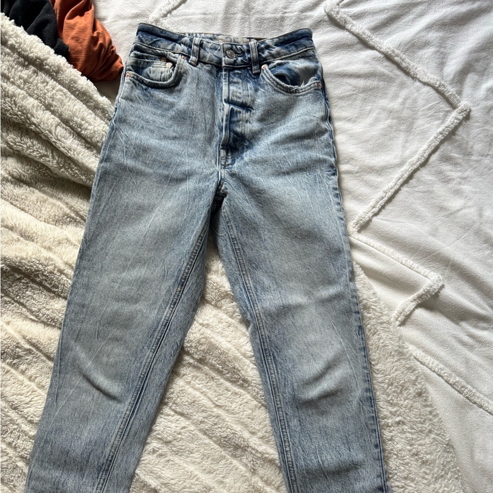 Free People Light Blue Straight Leg Jeans